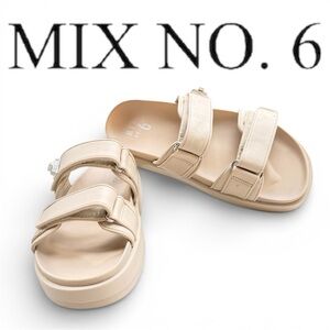 MIX NO.6 Slides Women Platform Beige Size 7.5 NWT